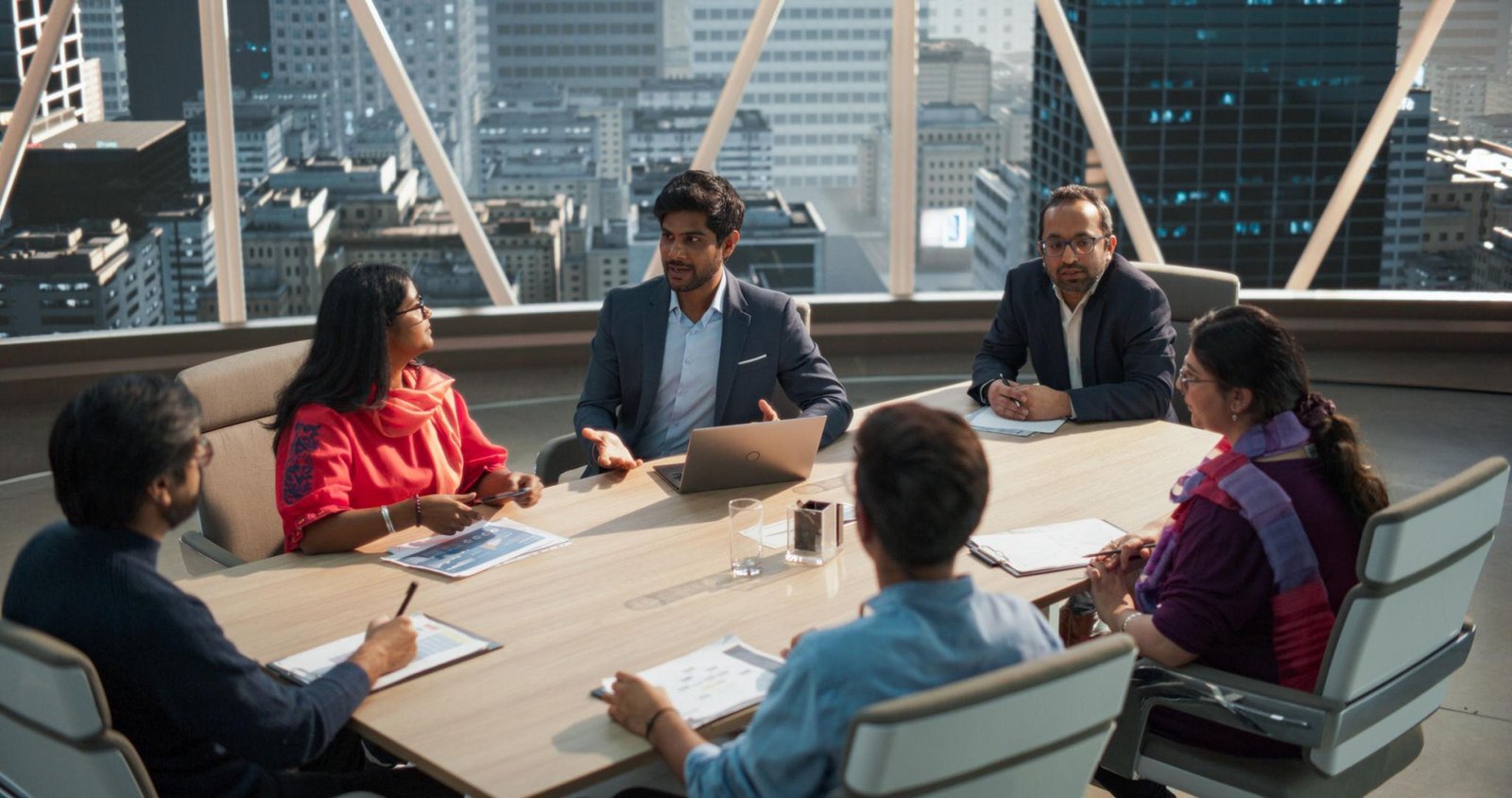 Skill Rise India leadership team collaborating in a modern boardroom